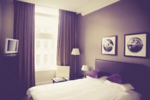 hotel bedroom curtains window