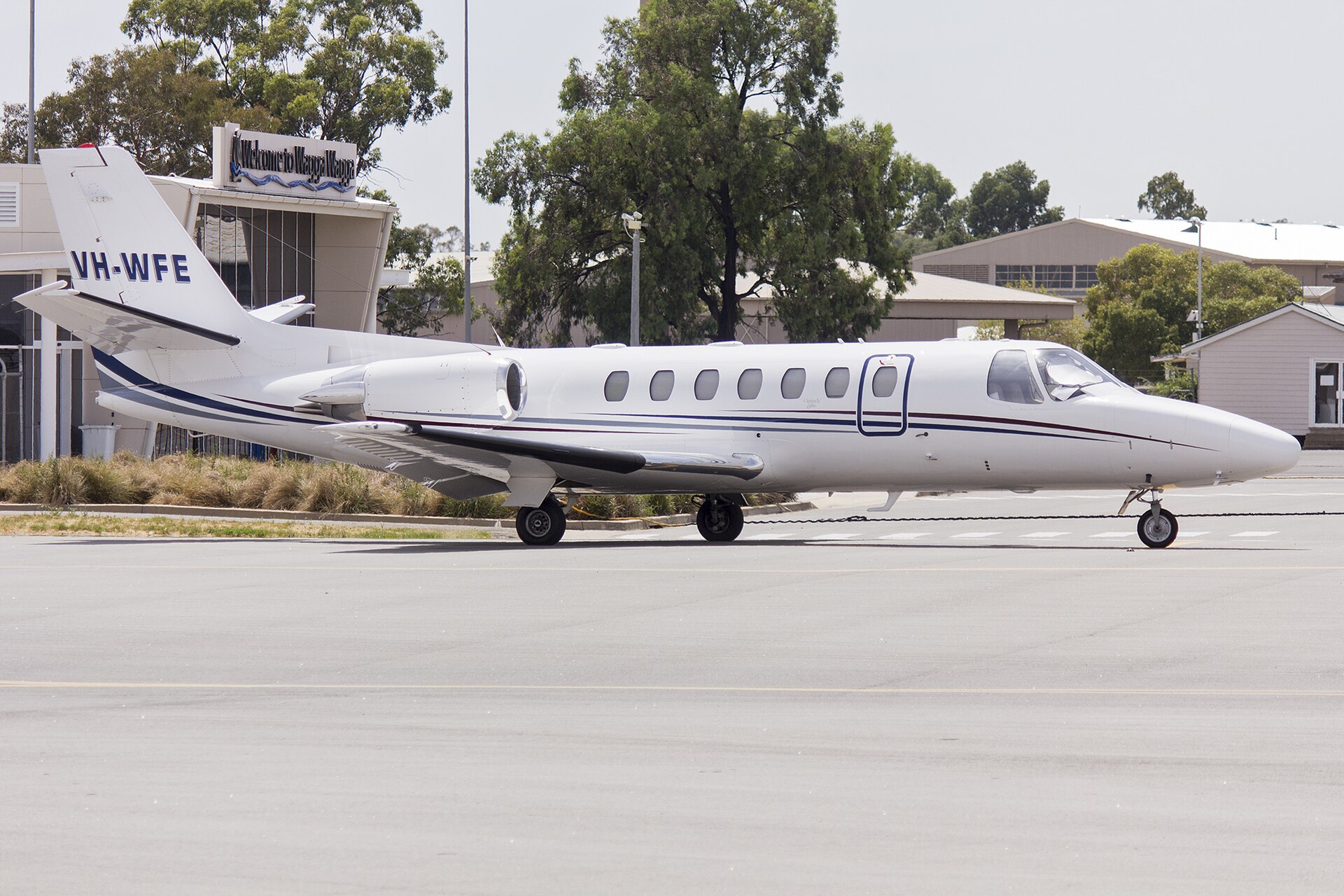 private jet parked tarmac