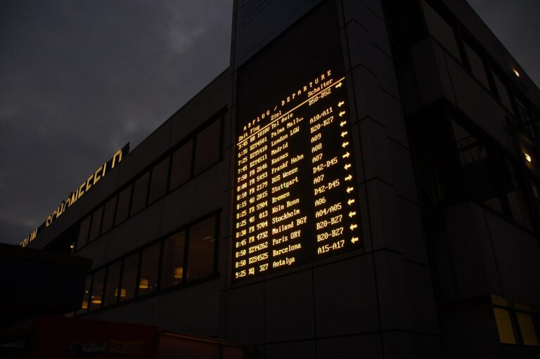 airport departure board night